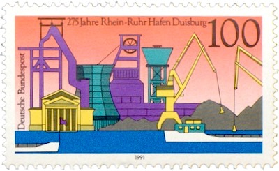 Duisburg Briefmarke der Deutschen Bundespost 1991