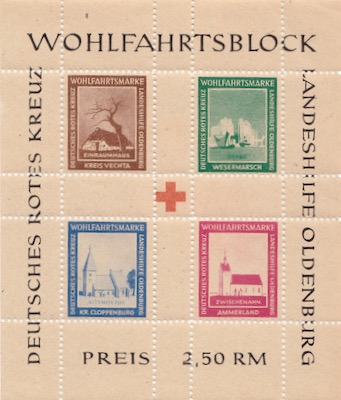 Briefmarkenblock Oldenburg Lokalausgabe