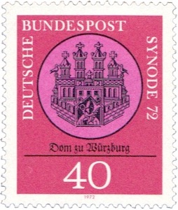 Briefmarke Würzburg 1972 Würzburger Dom