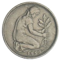Fehlprägung 50 Pfennig Bank deutscher Lander 1950