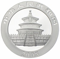 China Panda 10 Yuan 2008 gilded