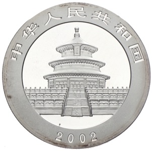 China Panda 10 Yuan 2002 Silber