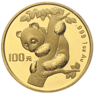 China Panda 1996 100 Yuan 1 Unze Gold