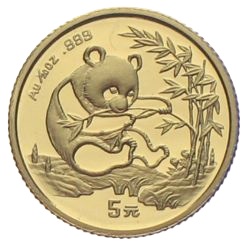 China Panda in Gold 5 Yuan