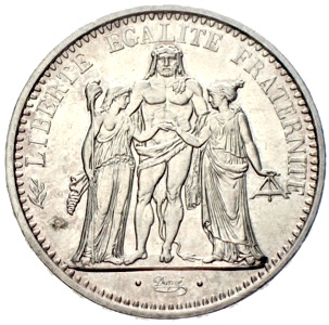 10 Francs Silbermünze Frankreich Herkules