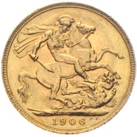 Sovereign Edward VII. 1906 Großbritannien Goldmünze