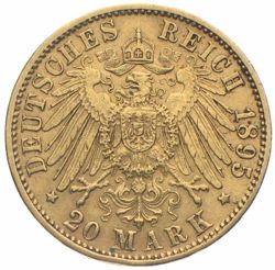 20 Mark Gold Otto König von Bayern 1895