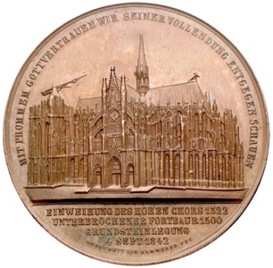 Köln Dombaumedaille von Drentwett Kämmerer 1863 - Münzen Ankauf in Köln