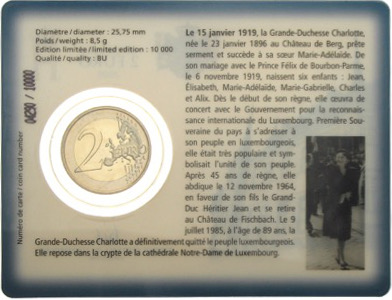 Luxemburg 2 Euro Coincard 2009
