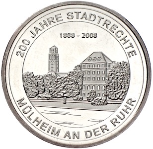 Mühlheim an der Ruhr 200 Jahre Stadtrechte Silbermedaille