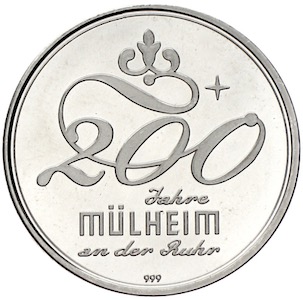 Mühlheim an der Ruhr 200 Jahre Stadtrechte Silbermedaille 2008