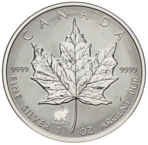 Kanada Maple Leaf Privy Mark Jahr des Hasen 1999