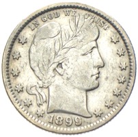 USA Quarter Dollar Barber 1899