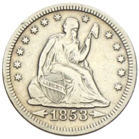 USA Quarter Seated Liberty 1853