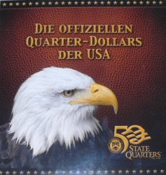USA State Quarter Dollars im Folder Weißkopfseeadler
