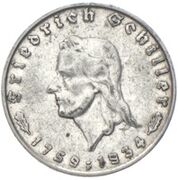 2 Reichsmark Friedrich von Schiller 1934