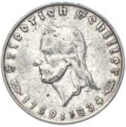 2 Reichsmark Friedrich von Schiller 1934 2 Reichsmark Friedrich von Schiller 1934