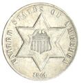 USA 3 Cents Silver 1861