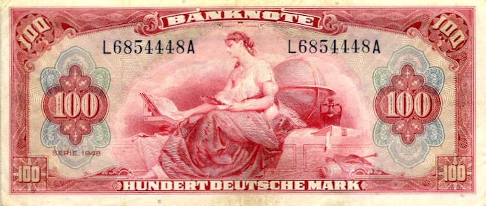 100 Mark Bank deutscher Länder 1948 Roter Hunderter