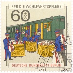 Bahnpost Briefmarke Bahnpostwagen