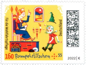 Briefmarke mit QR Matrixcode