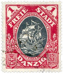 Danzig Briefmarke Koggensatz 1921