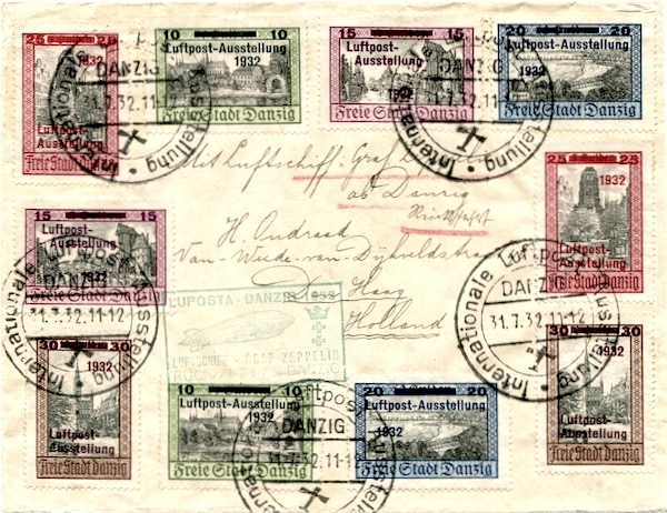 Danzig Luposta Zeppelinbrief 1932