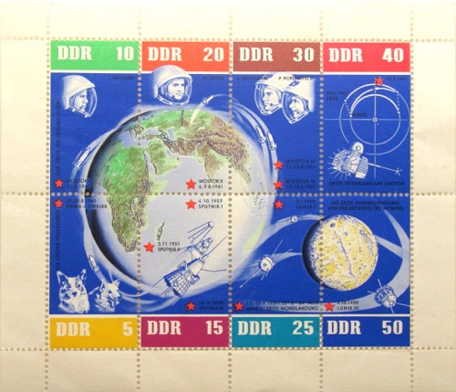 DDR Briefmarken Raumfahrt Weltraumflüge Kosmos