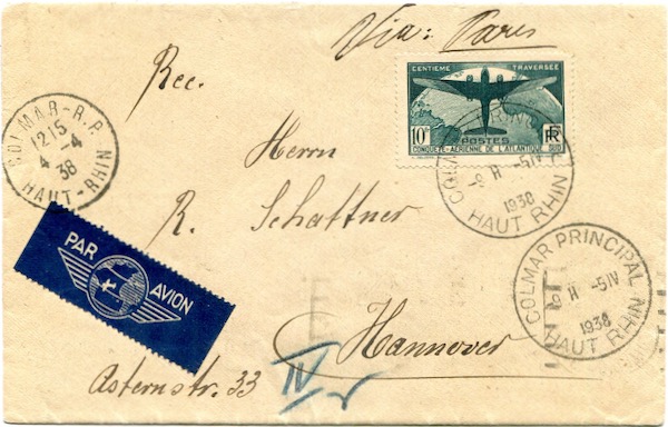 Frankreich Luftpostbrief 1938