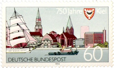 Kiel Briefmarke der Deutschen Post von 1992