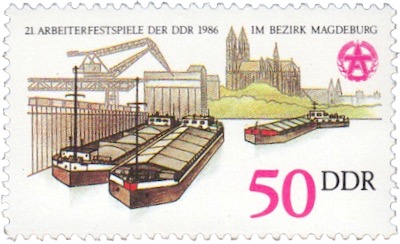 Magdeburg Briefmarke der DDR 1986