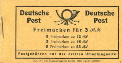 Markenheftchen Alliierte Besetzung Gemeinschaftsausgaben 1947 Ziffernserie MH 50