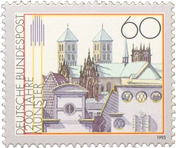 Briefmarke der Deutschen Bundespost zur 1200-Jahrfeier der Stadt Münster 1993