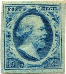  König Wilhelm III. 5 Cent 1851 blau Briefmarke