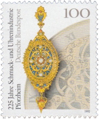 225 Jahre Schmuck- und Uhrenindustrie Pforzheim Sonder-Briefmarke der Deutsche Bundespost 1992