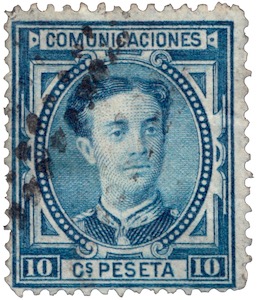 Spanien Briefmarke Alfonso der XII. 1876