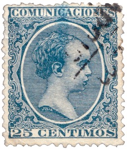 Spanien Briefmarke Alfonso der XIII. 1889