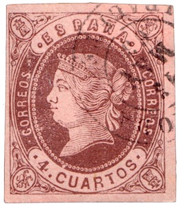 Briefmarke Spanien Isabel 1862