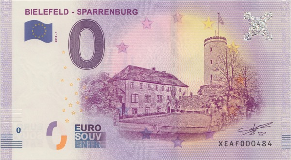 0 Euro Schein Freiburg Freiburger Münster Null Euro € Souvenirschein Andenken Banknote