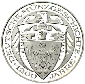 1200 Jahre Deutsche Münzgeschichte Silber vergoldet 