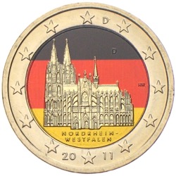 2 Euro Farbmünze Kölner Dom