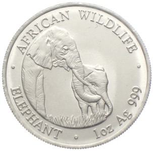 Silberunzen Afrikas - Zambia 5000 Kwacha African Wildlife 2001 Elephant