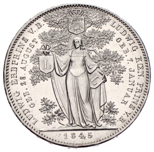 Bayern Geschichtstaler Ludwig Erbprinz 1845