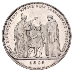 Geschichtstaler Bayern Ludwig I. Benediktiner Lehranstalt 1835