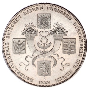 Geschichtstaler Bayern Ludwig I. Handelsvertrag 1829