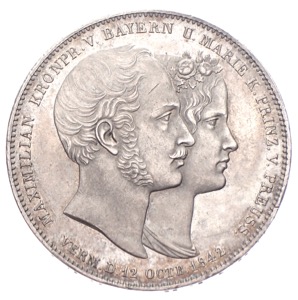 Geschichtstaler Bayern Ludwig I. Hochzeit Maximilian Marie 1842
