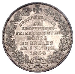 Bremen Gedenkthaler 1864 neue Börse