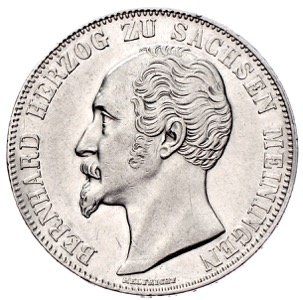 Sachsen-Meiningen Herzog Bernhard Vereinstaler 1854