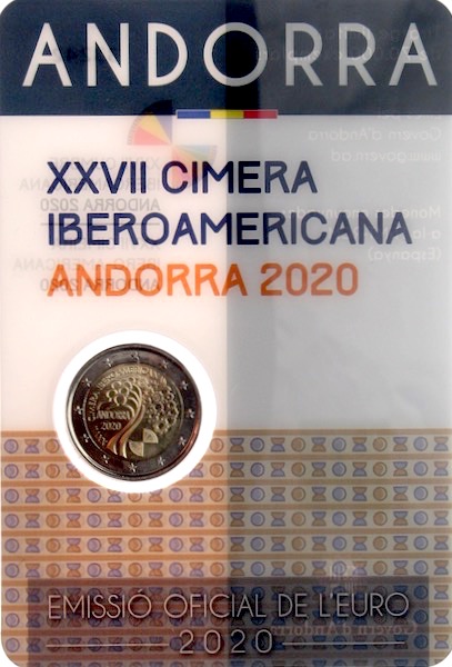 Andorra Coincard 2 Euro 2020 XXVII Cimera Iboamerica