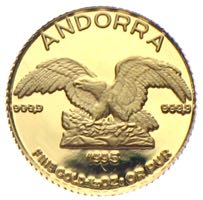 Andorra 5 Diners Goldmünze